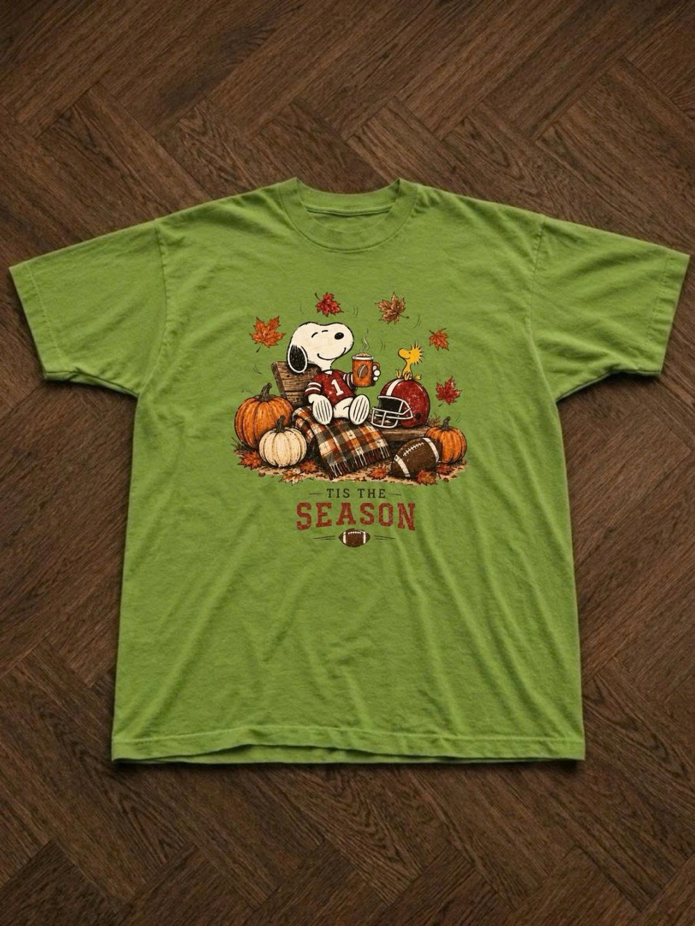 Green Snoopy 'Tis The Season Graphic T-Shirt